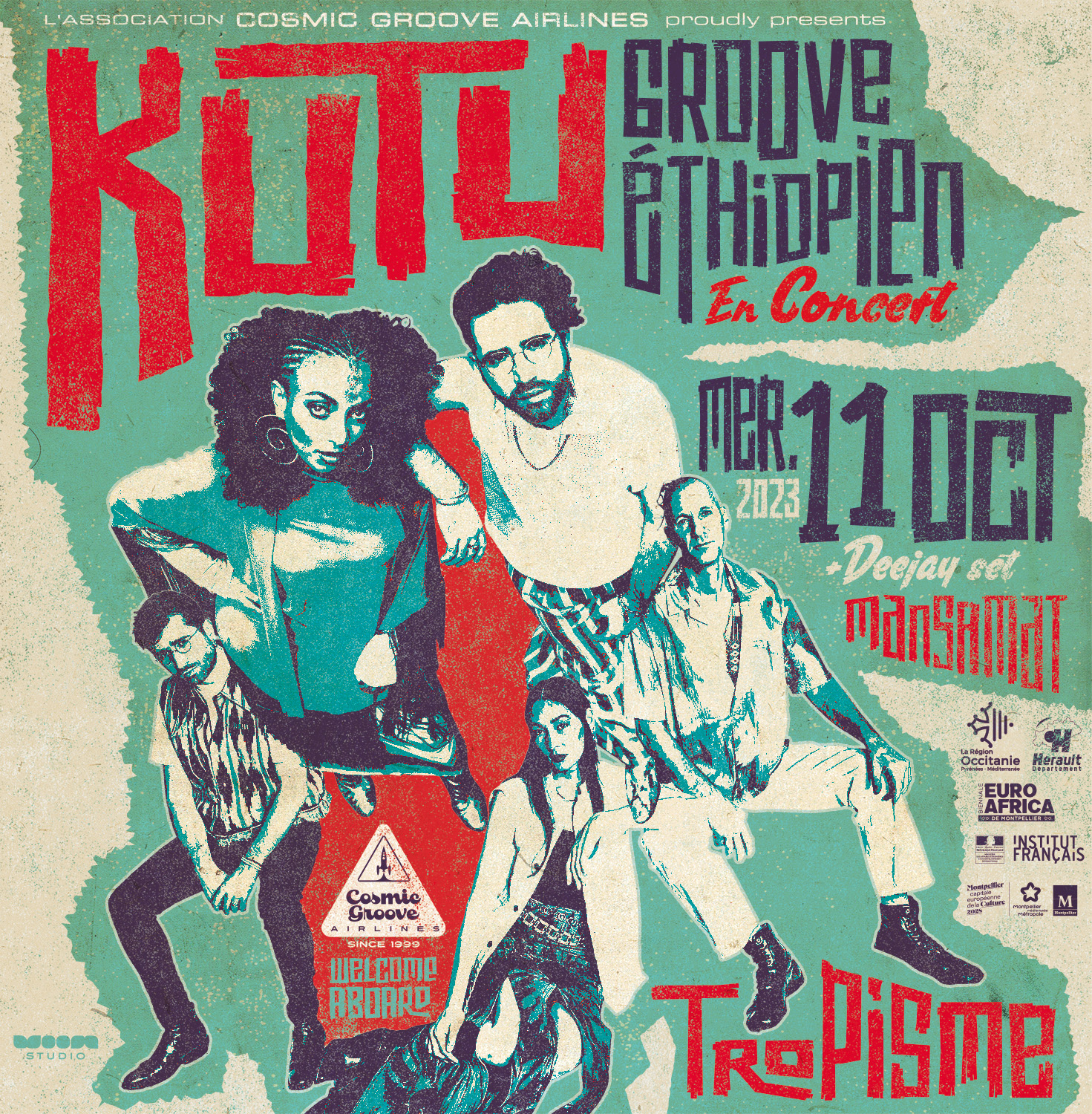 KUTU en concert à Montpellier Tropisme le 11 octobre 2023 . Cosmic Groove Airlines